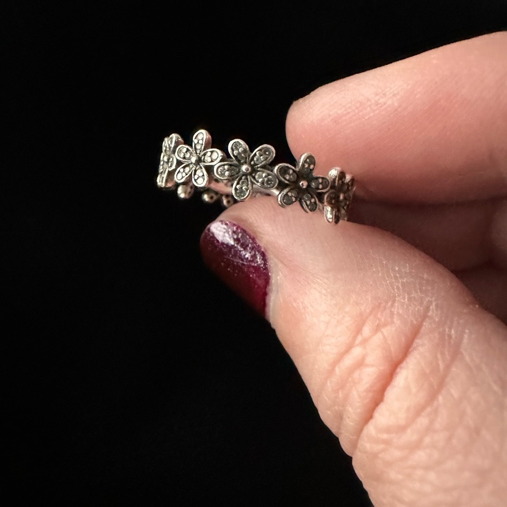 Pandora Floral Silver Ring